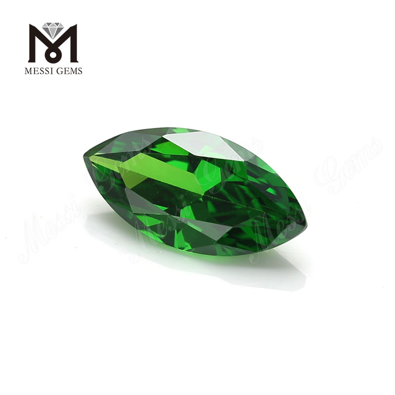 Syntetisk grøn cz sten marquise form 7x14mm løse cubic zirconia