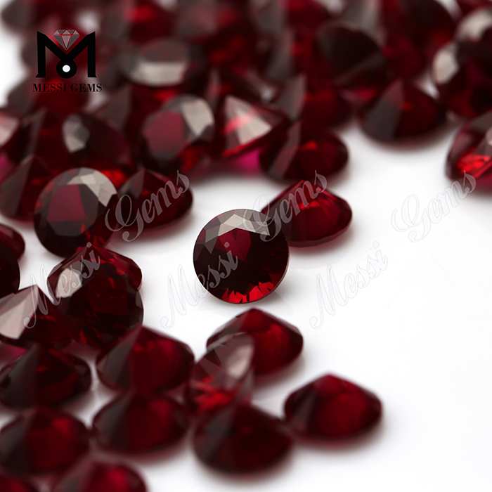 2 mm rund brillantsleben syntetisk rubinsten løs 8# rød rubin