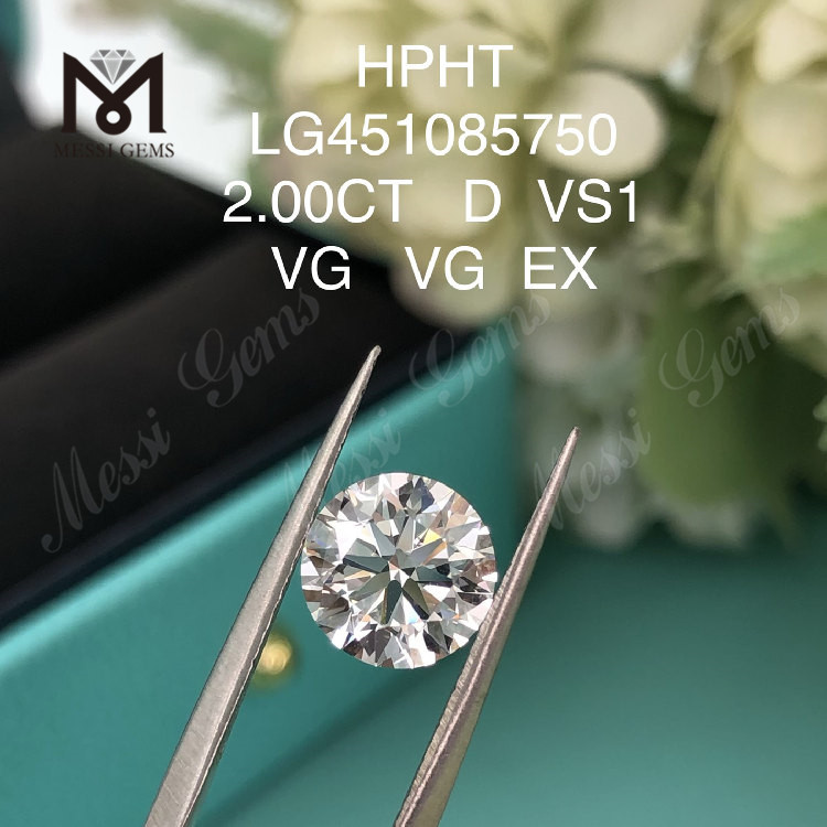 2,00 karat D VS1 VG Cut Grade Runde HTHP laboratoriediamanter