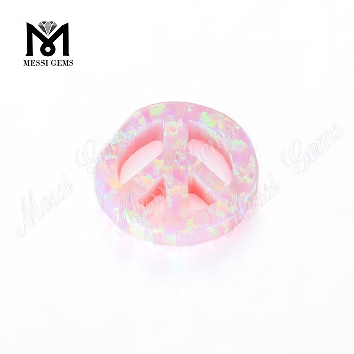 fred form ædelsten form pink farve cabochon syntetiske opal sten