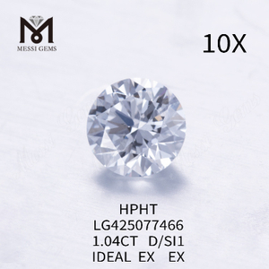 1,04 karat D/SI1 IDEAL EX EX laboratoriedyrket diamant rund