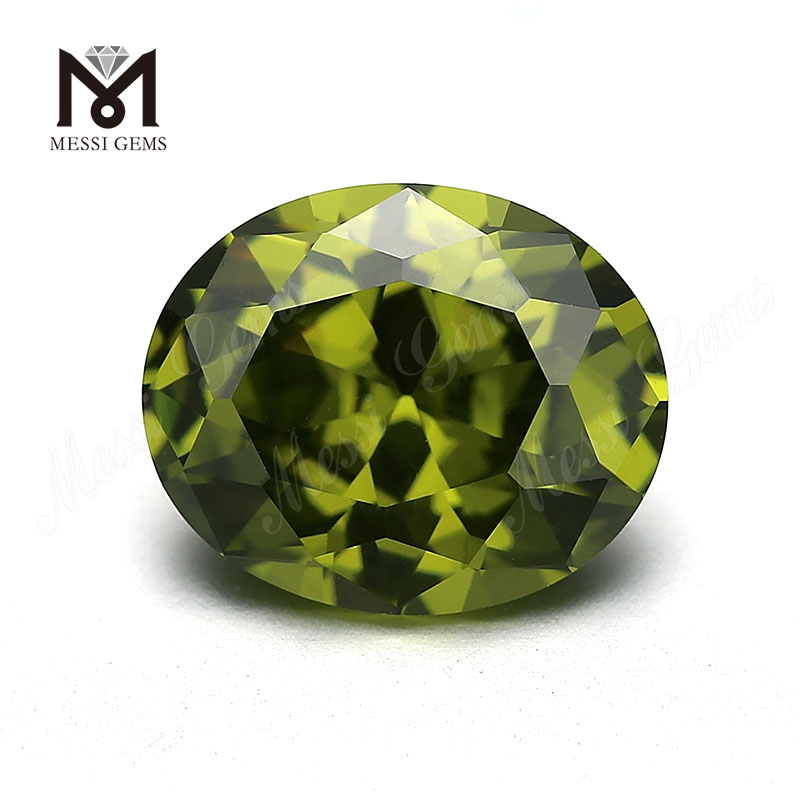 Ovalskåret 5x7mm Farvespil eller ild Oliven cubic zirconia Heat