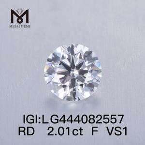 2,01 karat F VS1 EX Cut Rund lab-dyrket diamant