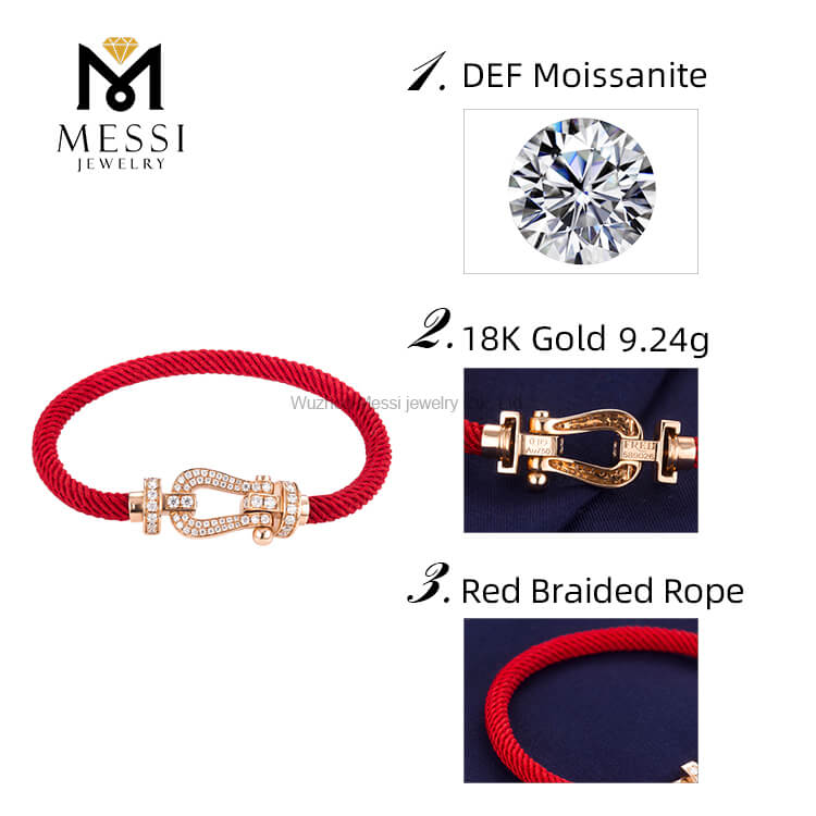 Moissanite armbånd rosa guld Kvinder smykker gavekæde fest Unisex OEM fashionable armbånd