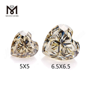 Engros Moissanite smykker Hjerte Gul 5-6,5 mm Løs Moissanite